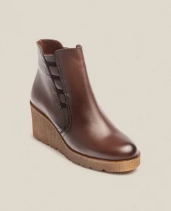 Bottine à Talon Compensée MADONA-006 Marron