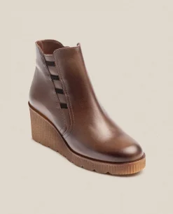 Bottine à Talon Compensée MADONA-006 Marron