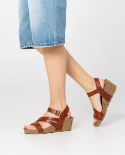 Sandale à Semelle Compensée CADIZ-302 Marron