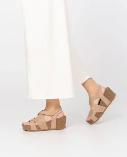 Sandale à Semelle Compensée BARI-303 Beige