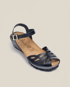 Sandale Compensée MONACO-003 Noir