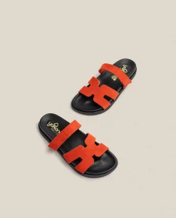 Sandale Plate MORENA-125 Rouge